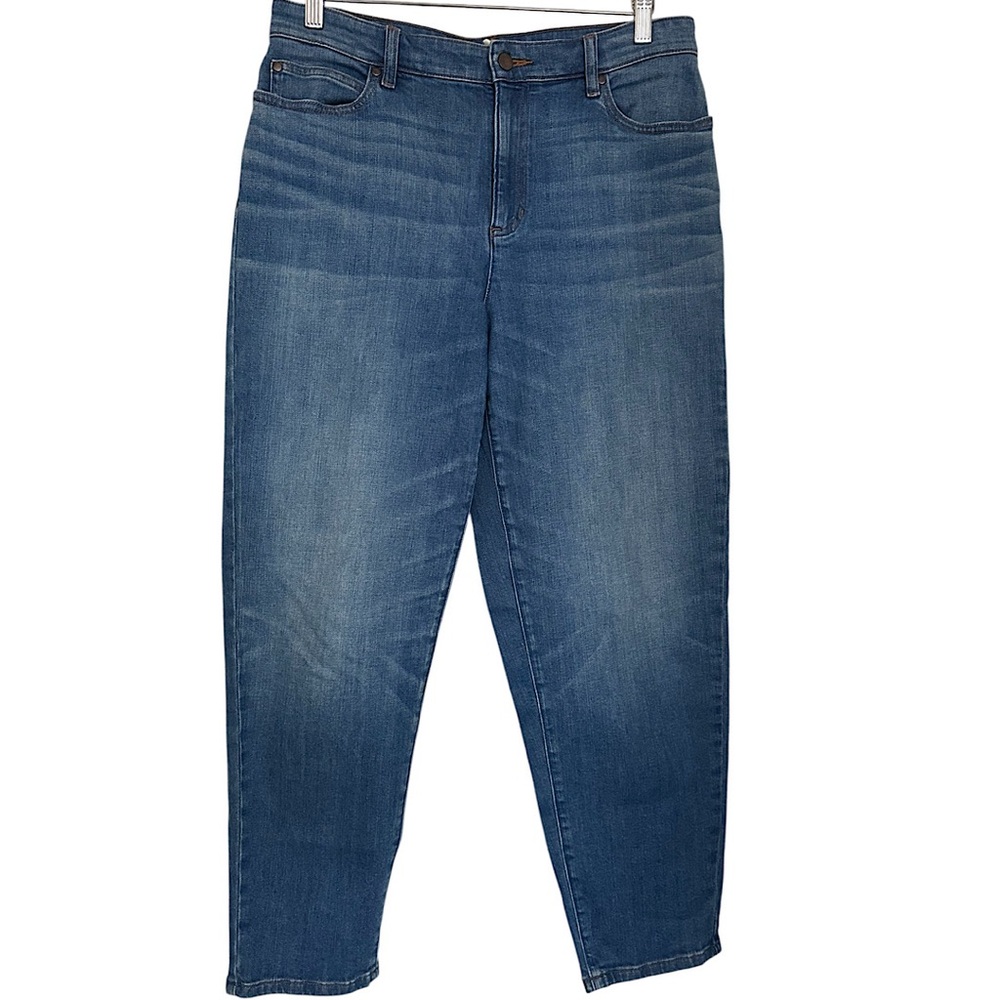 Eileen Fisher Women’s High-Rise Jeans Medium Wash Cotton Stretch Size 10 Blue